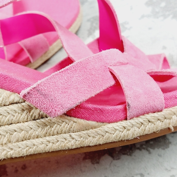 New Cole Haan Crystal Pink Fuschia Wedge Sandals V254 - Picture 12 of 14